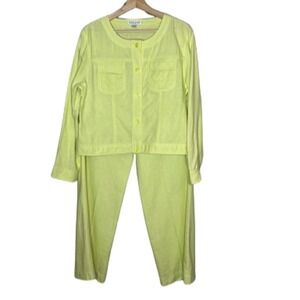 Pendleton‎ Linen Blend Wide Straight Leg Pants And Jacket 2-pc Set SIZE 12 P/ L